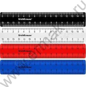 Линейка пл 15см Classic, непрозрачная /ассорти /коробка-дисплей NEW