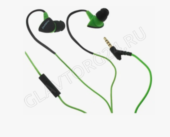 Наушники проводные внутриканальные Luazon Sport LH-502 с микрофоном черно-зеленый