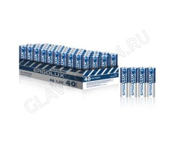 Ergolux...LR6 Alkaline BOX40 (ПРОМО, LR6 BOX40, батарейка,1.5В)