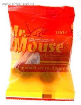 Mr.Mouse тесто-брикет от грызунов 100гр /50