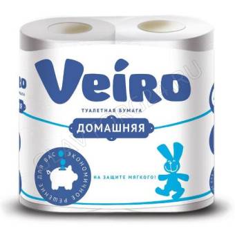 Туалетная бумага Linia VEIRO Домашняя 2слойн. 4рулона белая 1с24/12