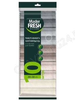 Мастер Фреш Салфетки МИКРОФИБРА набор антипыль (плюш) 30*30 см, 10 шт.													