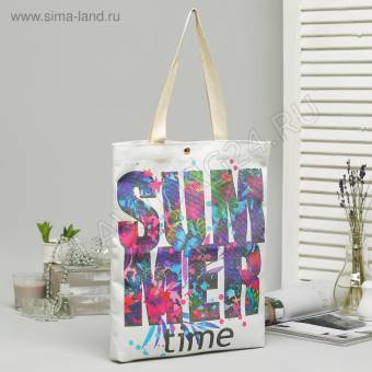 Сумка текстильная Краски, 34*3*37, отд на магните, белый   2803622