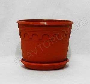 Горшок цв. 5л Орнамент (кр.кор) с подд.d180