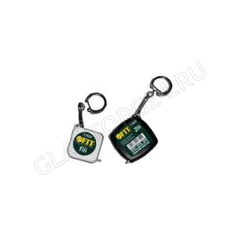 Рулетка-брелок 1 м, белая квадратная/17820