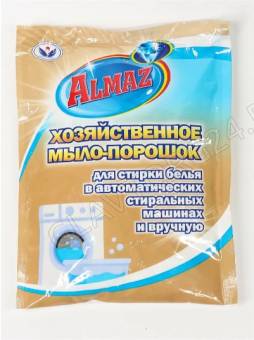 ALMAZ Мыло-порошок Хозяйственное 300г для АВТОМАТИЧЕСКОЙ И РУЧНОЙ СТИРКИ