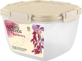 Контейнер для продуктов Sugar&Spice Barberry герметичный 1,35л квадратный латте
