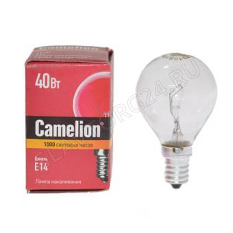 Лампа Сamelion сфера 40Вт. Е14 проз.