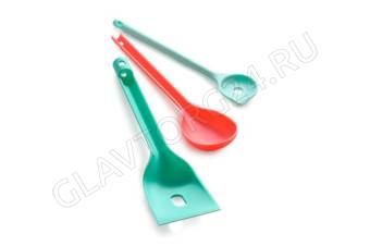 Набор (лопатка перфорированная, ложка кухонная, ложка перфорированная) APOLLO "Dense" арт. DEN-03