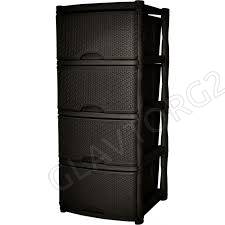 Комод Keeplex Rattan четырехсекционный 50х41,5х55,5см темный каштан