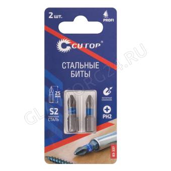 Набор стальных бит, 2 шт., CUTOP Profi, PH2,  25 мм (CUTOP)