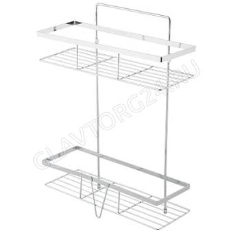 Полка 2-ярусная для ванной комнаты подвесная хром COZY-CR-4, 30*11*40см арт. 312069