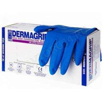 Набор перчаток латексные медицинские смотр нестерил неопуд DERMAGRIP HIGH RISK р-р(S) (25пар/50шт) 