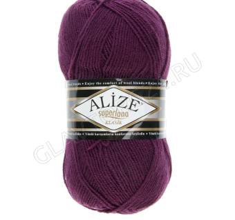 Пряжа "Superlana Klasik" 25% шерсть, 75% акрил 280м/100гр (111 сливовый)   2565377
