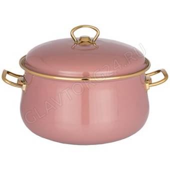 КАСТРЮЛЯ AGNESS ЭМАЛИР. С КР. СЕРИЯ DELUXE, 24X15СМ, 6,1Л, ИНДУК. ЦВЕТ: ФРАНЦ.РОЗА/6 арт. 951-119