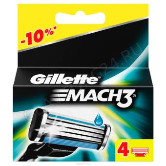 Gillette Mach3 Кассеты мужские 4шт 