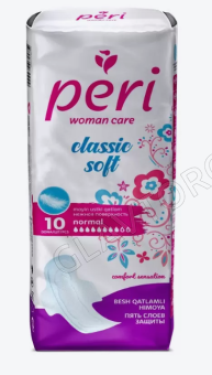 PERI Женские гигиенические прокладки Classic Soft Normal 10 шт. (хлопок)/40шт/24 шт/уп
