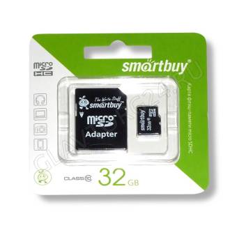 Карта памяти micro SDHC 32Gb SmartBuy Class 10 с адаптером