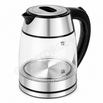 Чайник электрический ERGOLUX ELX-KG09-C72 1,8л 1,8кВт стекло серебристо-черный