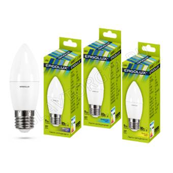 Лампа светод. Ergolux LED-C35-9W-E27-6K (Свеча 9Вт E27 6500K 172-265В) NEW