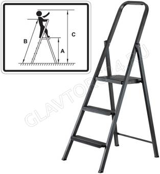 Лестница-стремянка стальная "Компакт", 4 ступени, вес 5,3 кг