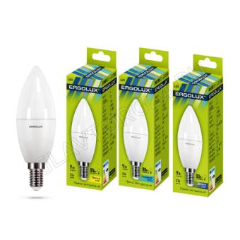 Лампа светод. Ergolux LED-C35-9W-E14-6K (Свеча 9Вт E14 6500K 172-265В) NEW