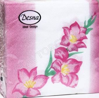 Салфетки бум Desna (Десна) Design однослойные 24*24 Гладиолус40шт
