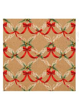 Бумага упаковочная крафт Новогодний венок 70г/м2 100х70см арт.92114 НГ