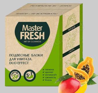 Мастер Фреш GOLD подвесные блоки для унитаза DUO EFFECT 5в1, МIX набор 9шт