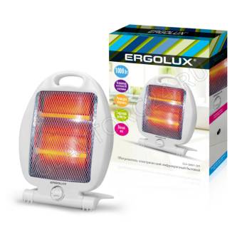 Обогреватель инфракрасный кварцевый Ergolux ELX-QH01-C01 1000Вт белый ПОСЛЕДНЯЯ ЦЕНА!