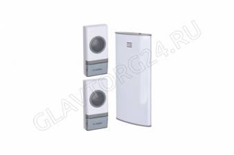 Звонок беспроводной Космос KOC_AG307C2 23 мелодии 2 кнопки бело-серый