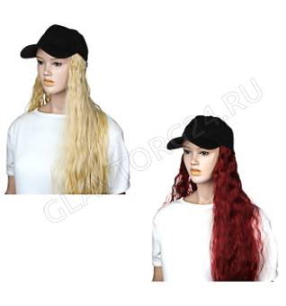 СНОУ БУМ Парик маскарадный с кепкой, полиэстер, №2/2шт