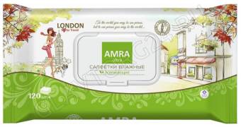 Салфетки влажные AMRA travel освежающие 120шт Лондон /6