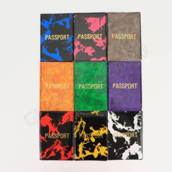 Обложка для паспорта, 9,5*0,3*13,5, "Глянец", тисн золото, "PASSPORT",  б/уг, микс 7607682