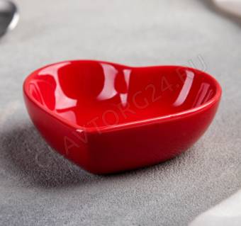 Соусник "Сердце" 7,5х7х2,5 см, цвет красный 4951207