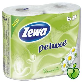 Т/бумага Zewa Delux 3сл. 4 рул цветы/ромашка