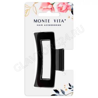 Краб для волос 8,5 см, глянцевый, чёрный MONTE VITA 457000