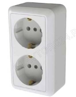 Розетка 2 ОП Оптима РА16-374 з/к /36шт