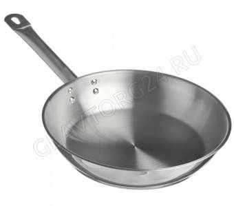 Сковорода 24см б/кр [ОБЩЕПИТ] корпус 0,6мм индукц.дно ТРС3,5мм/4