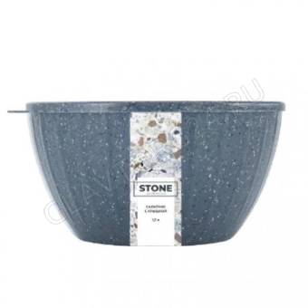 Салатник Sugar&Spice STONE с крышкой 1,7л темный камень