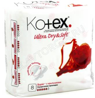 KOTEX прокладки Ultra SUPER Dry&Soft сеточка 8шт /16/10