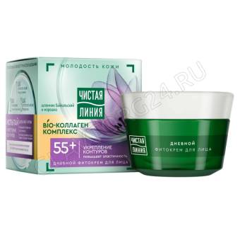 Чистая линия крем д/лица 45мл банка 55лет Шлемник и Морошка Дневной/12