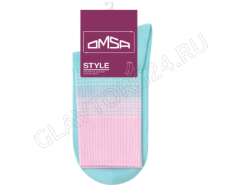 Носки женские х/б Omsa 554 STYLE  р-р 35-38 голубой 