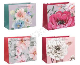 Пакет тм Fntastic подарочный, M 18x23x10см, глиттер, бумага, арт.28, 4 дизайна