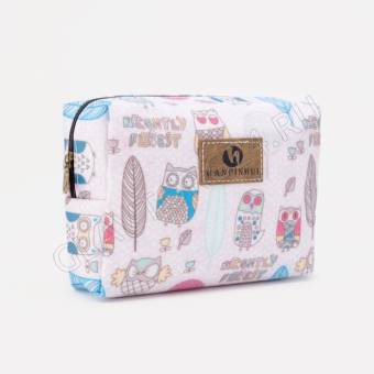 Косметичка дор Совы, 16*6*11см, отдел на молнии, без ручки, розовый 7480901