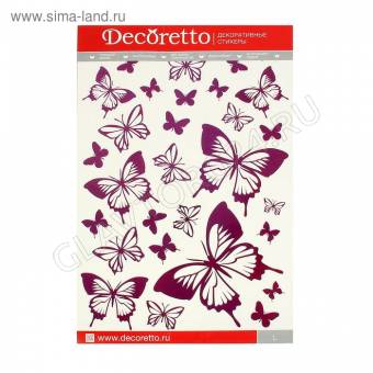 Наклейки Decoretto "Розовые бабочки" 35х50 см 