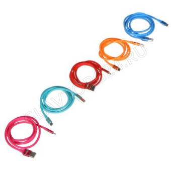 Кабель USB штекер-MicroUSB штекер FORZA 1м прорезиненный 2А микс