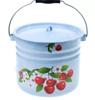 Ведро эмалир. 9,0л цилиндр. с/кр. деколь С-1221Ц/4Рб (4)