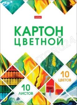 Картон цв. А4 10л/10цв Мозаика NEW 10Кц4к_30447