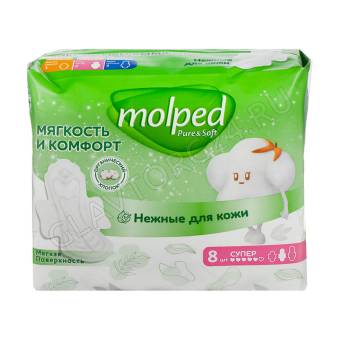 Molped(Молпед) Прокладки гигиенические PURE&SOFT Super 8 штук